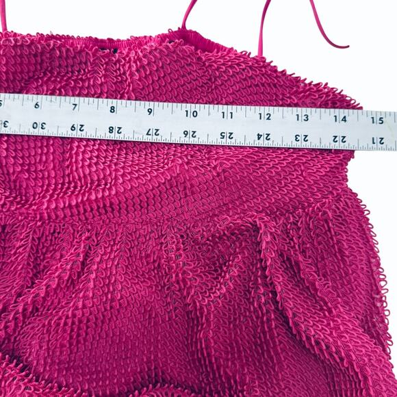 Forever 21 Loop-Knit Flounce Cami Y2k Womens S Babydoll Raspberry Pink - Picture 5 of 8